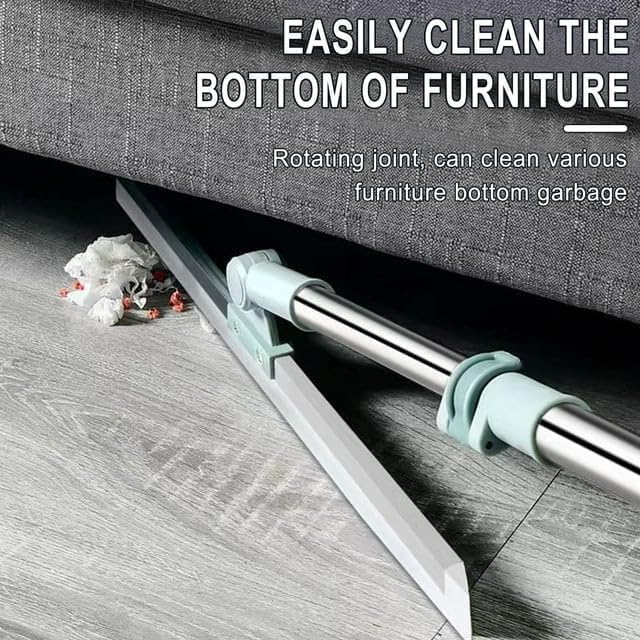 Magic Broom Wiper for Bathroom & Floor Cleaning, Silicone Sweeper with Built-in Drying Squeegee & Dust Remover